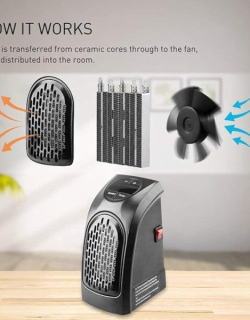 Handy Electric Heater Plug-In Heater, Mini Heater, Portable Room, Office, Bedroom Heater