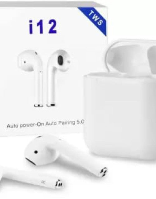 i12 Tws Earpods Bluetooth Headset (White, True Wireless)