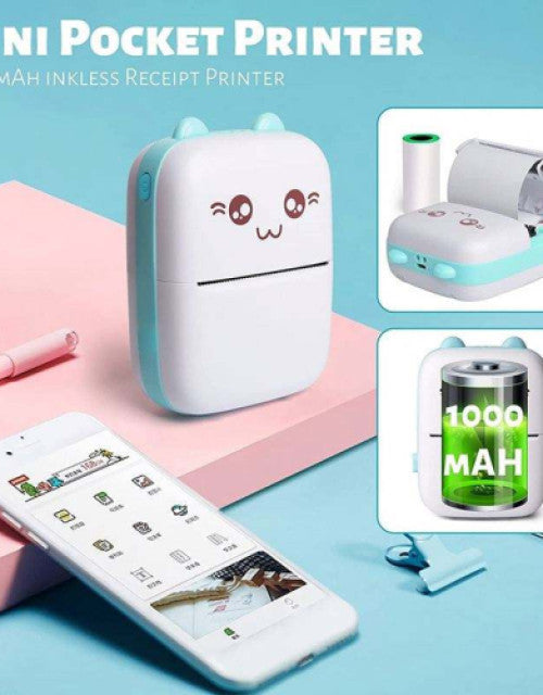 Mini Portable Wireless Mini Hand Sticker Printer Thermal Label Photo Printer