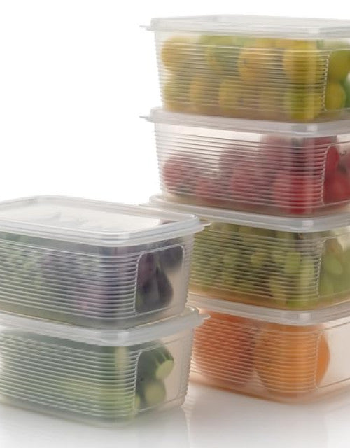 Super Store Plastic Fridge Container - 1800 ml (Pack of 6)